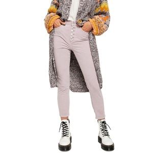 FREE PEOPLE Sun Chaser Corduroy Skinny Jeans Frosted Lilac Purple | Size 30/10
